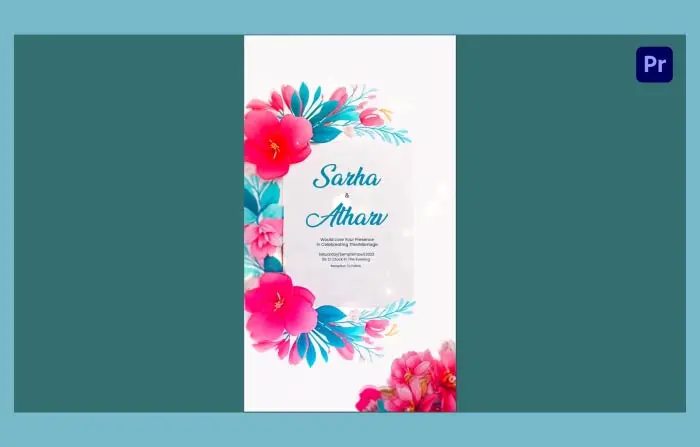 Trendy 3D Floral Wedding Invitation Card Instagram Story